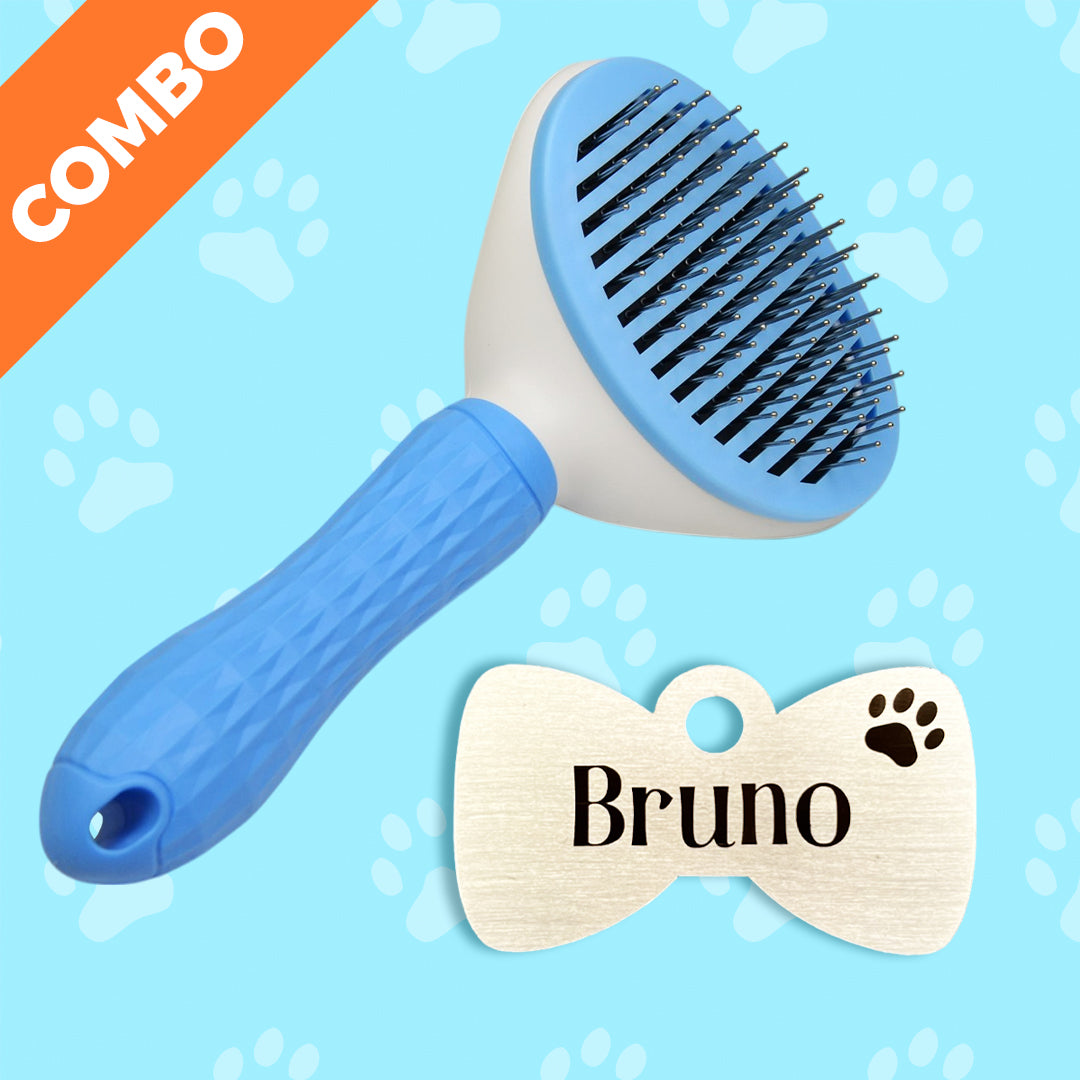 Bark & Purr Steel Tag and Comb Combo