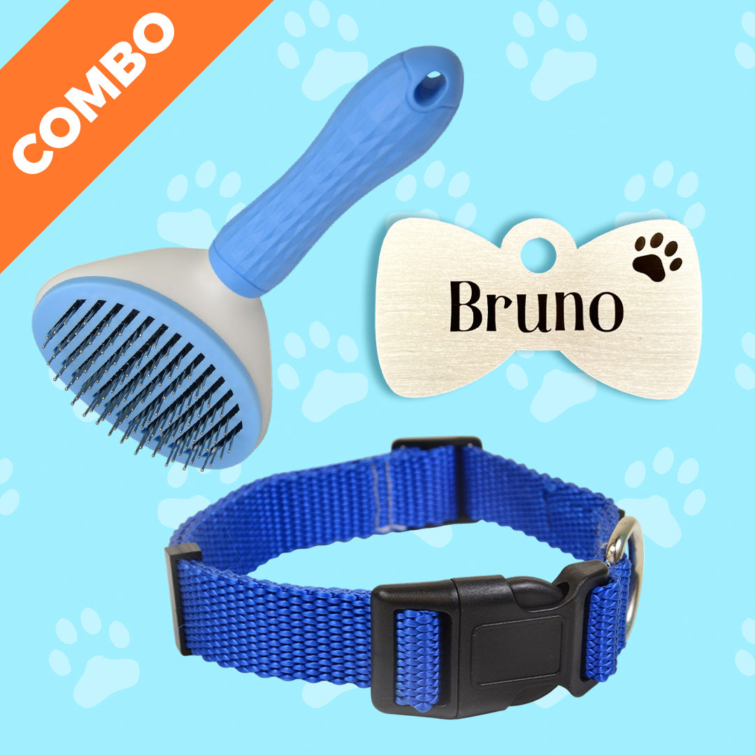Bark & Purr Tag Classic Collar and Comb Combo