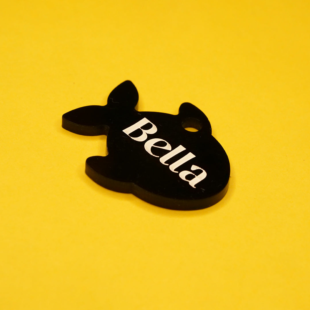 Customised Acrylic Cat Tag – Fish (Black)