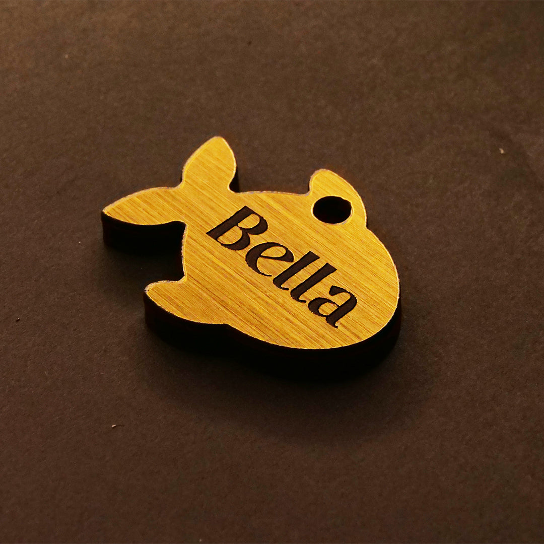 Customised Acrylic Cat Tag – Fish (Golden)