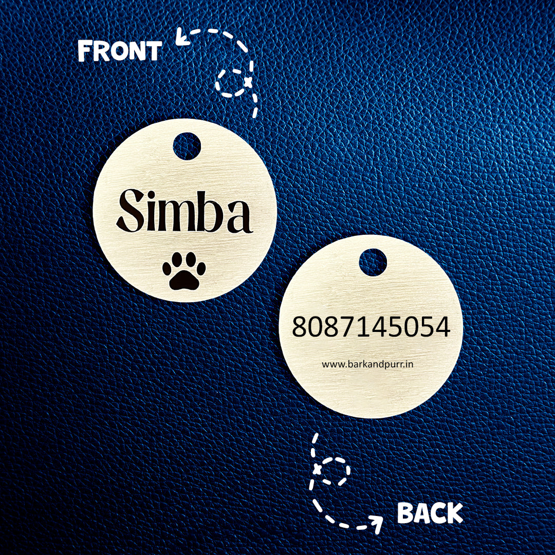 Customised Steel Dog Tag – Circle